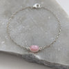 Pink Opal and Silver Chain Bracelet