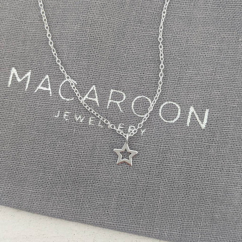 Mini Macaroon Silver Star Necklace