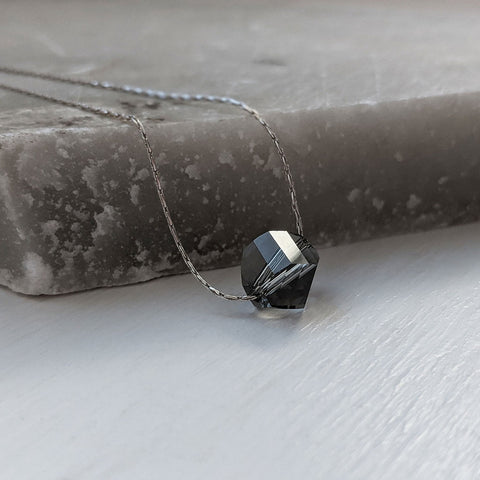 Black Diamond Helix Swarovski Necklace