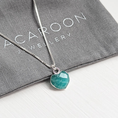 Amazonite Heart Gemstone Necklace