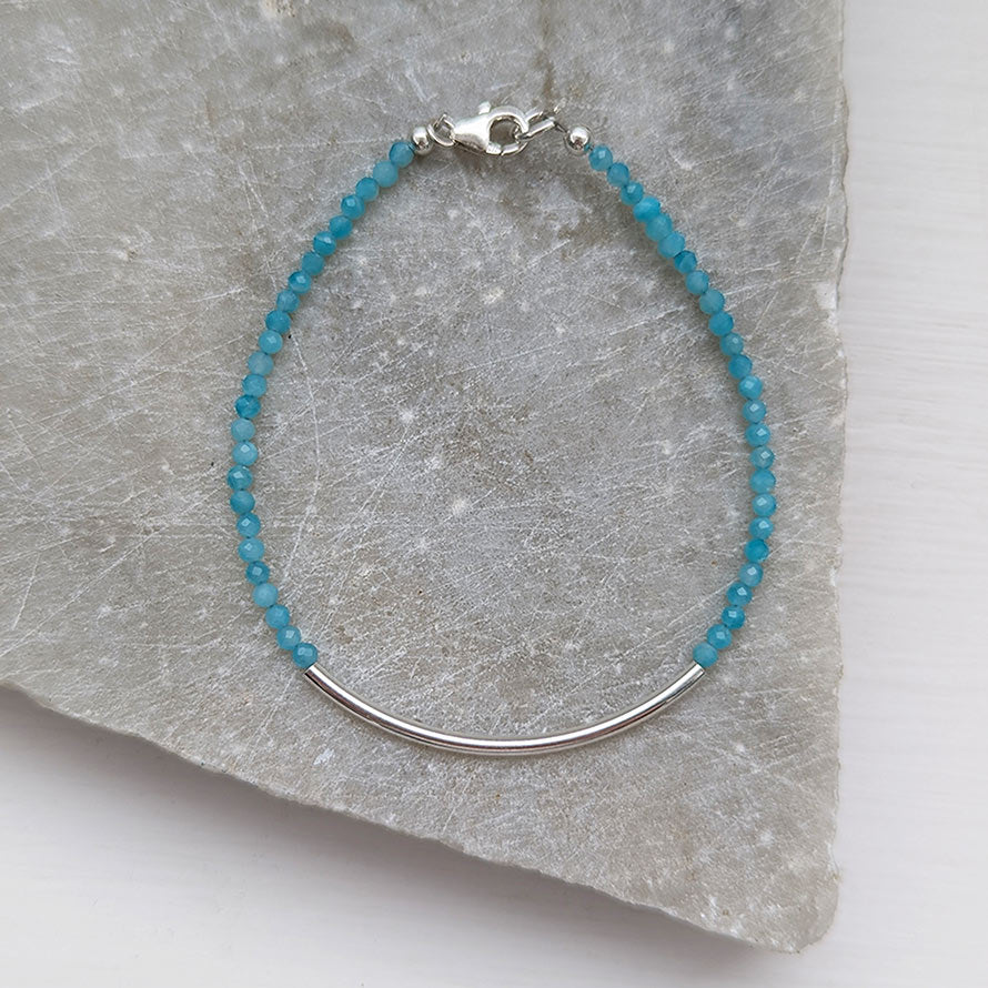 Amazonite and Sterling Silver Bar Bracelet