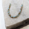 Aqua and Bronze Glass Beaded Necklace