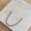 Aqua and Bronze Glass Beaded Necklace