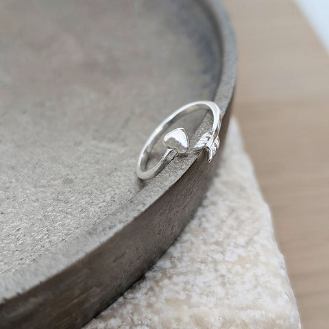 Sterling Silver Arrow Heart Toe Ring