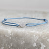 Blue Cord and Crystal Disc Friendship Bracelet