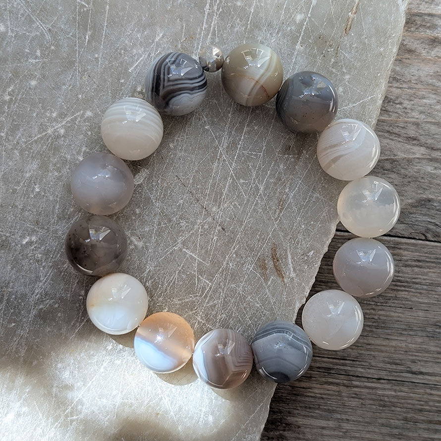 Chunky Botswana Agate Gemstone Bracelet