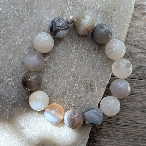 Chunky Botswana Agate Gemstone Bracelet