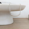 Sterling Silver Chunky Curved Bar Necklace