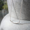 Sterling Silver Chunky Curved Bar Necklace