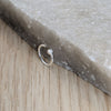 Sterling Silver Single Crystal Helix Hoop Earring