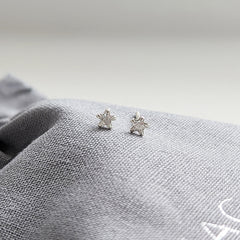 Tiny Crystal Star Stud Earrings