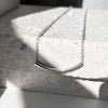 Sterling Silver Chunky Curved Bar Necklace