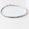 Sterling Silver Bar and Silk Bracelet