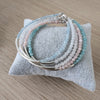 Gemstone and Sterling Silver Bar Bracelet