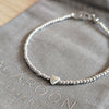 Sterling Silver Beaded Heart Bracelet