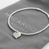 Silver Heart Charm Beaded Bracelet