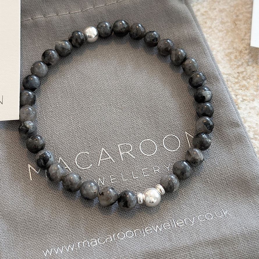 Men's Norwegian Moonstone and Sterling Silver Bracelet