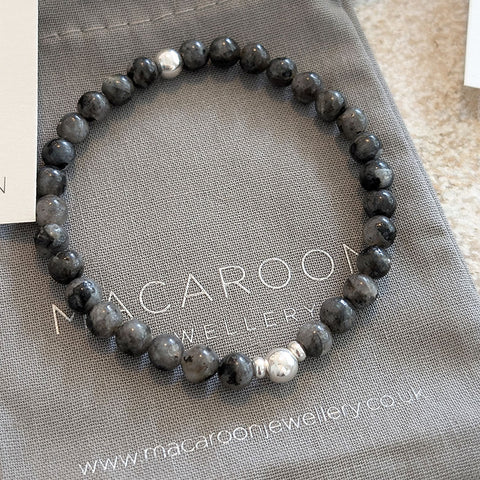 Men's Norwegian Moonstone and Sterling Silver Bracelet