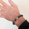 Men's Striped Agate Gemstone Bracelet