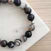 Men's Striped Agate Gemstone Bracelet