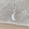 Sterling Silver Faceted Gemstone Moon Necklace