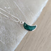 Sterling Silver Faceted Gemstone Moon Necklace