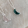 Sterling Silver Faceted Gemstone Moon Necklace