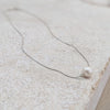 Sterling Silver Floating Pearl Necklace
