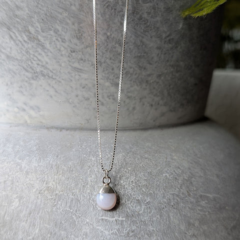 Pink Opal Gemstone Birthstone Necklace