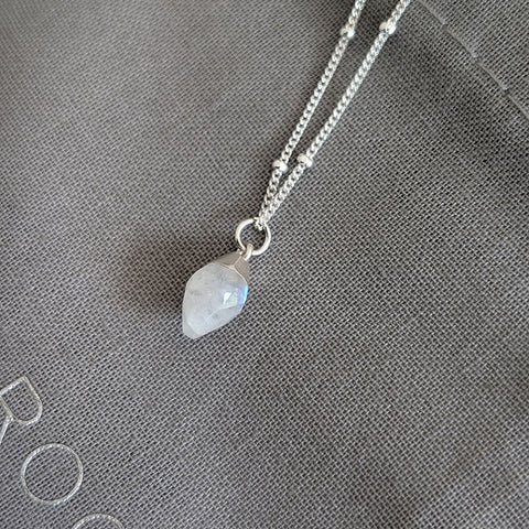 Rainbow Moonstone Semi-Precious Gemstone Necklace