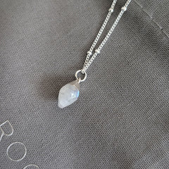 Rainbow Moonstone Semi-Precious Gemstone Necklace