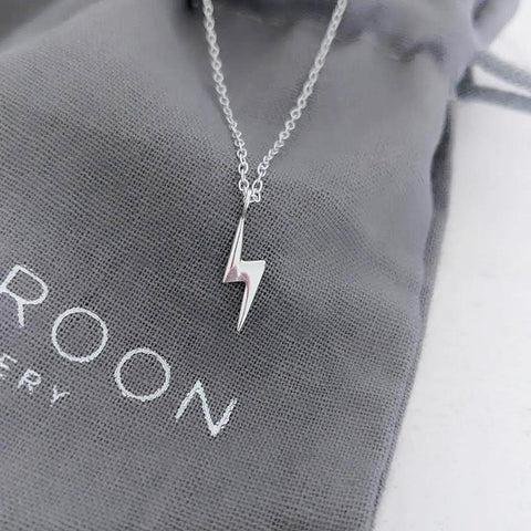 Sterling Silver Shiny Bolt Necklace