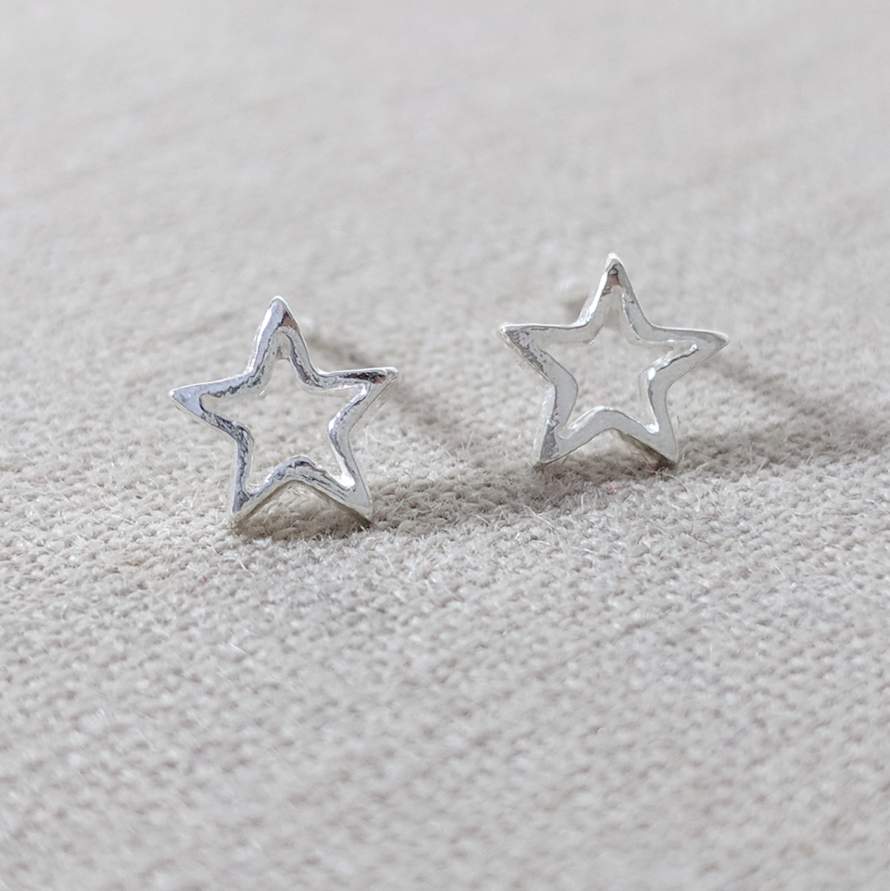 Sterling Silver Cut Out Star Earring