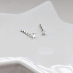 Tiny Silver Star Stud Earrings