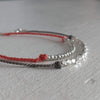 Coral Silk and Fine Silver Bracelet