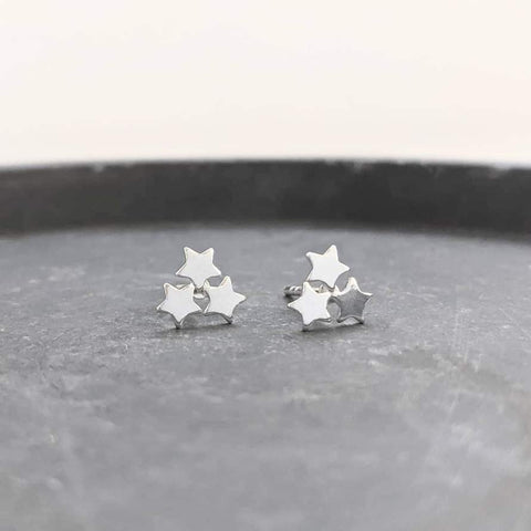 Triple Star Stud Earrings