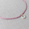Mini Macaroon Pink Silk Swarovski Bracelet