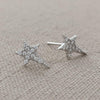 Sterling Silver and Crystal Star Earrings