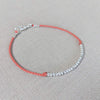 Coral Silk and Fine Silver Bracelet