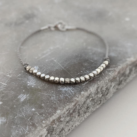 Fine Silver and Silk Friendship Bracelet
