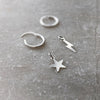 Star and Bolt Mismatched Hoop Earrings