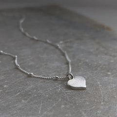 Sterling Silver Satellite Chain Heart Necklace