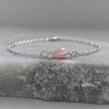Pink Opal and Silver Chain Bracelet