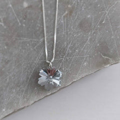 Glass Faceted Snowflake Pendant Necklace