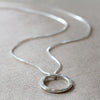 Fine Silver Beaten Loop Necklace